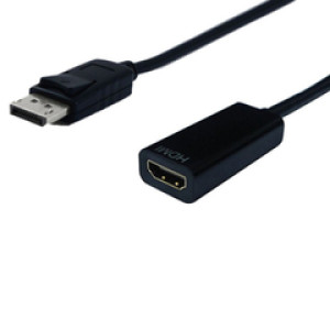 STANDARD adapter/kabel DisplayPort - HDMI, M/F, v1.2, 0.15m